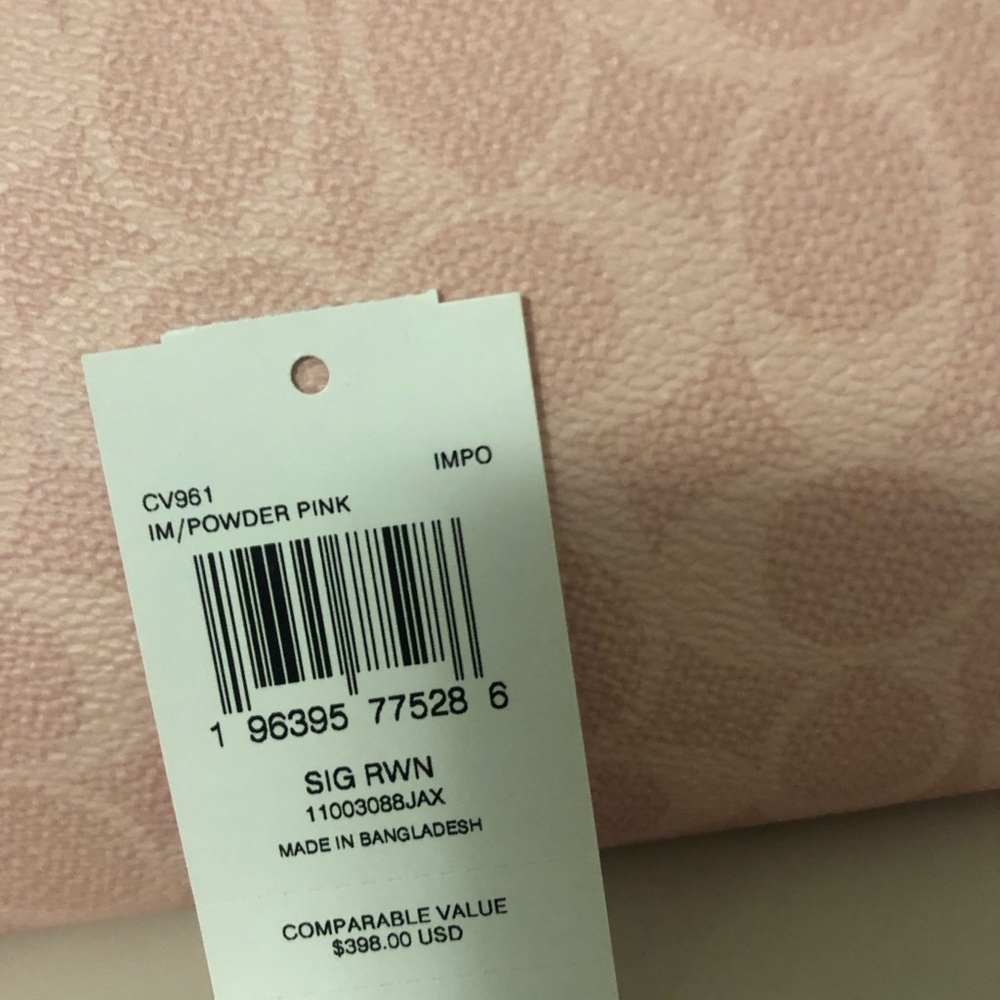 Coach Pink Signature Satchel with Glitter Cherry Charm - Picture 10 of 12
